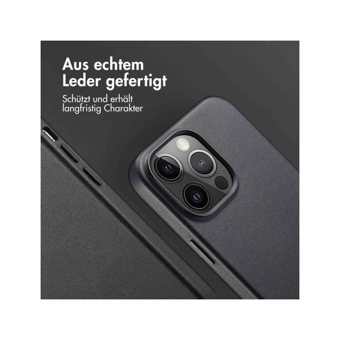 Accezz MagSafe Leather Backcover Apple iPhone 14 Pro Max - Onyx Black