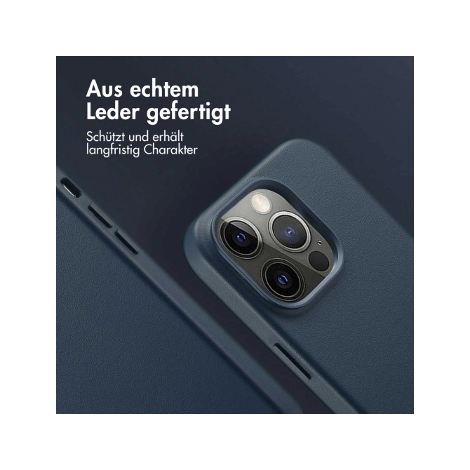 Accezz MagSafe Leather Backcover Apple iPhone 14 Pro - Nightfall Blue