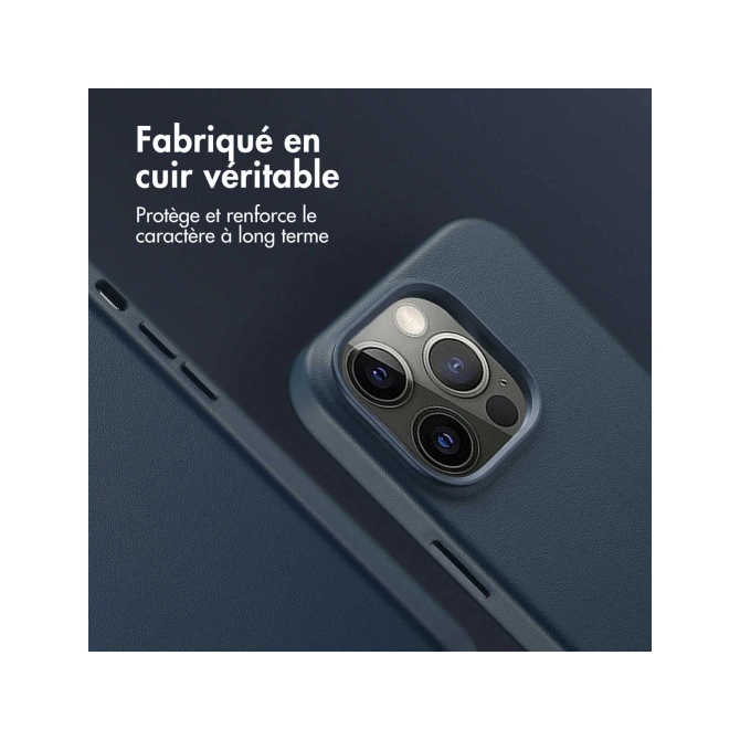 Accezz MagSafe Leather Backcover Apple iPhone 14 Pro - Nightfall Blue