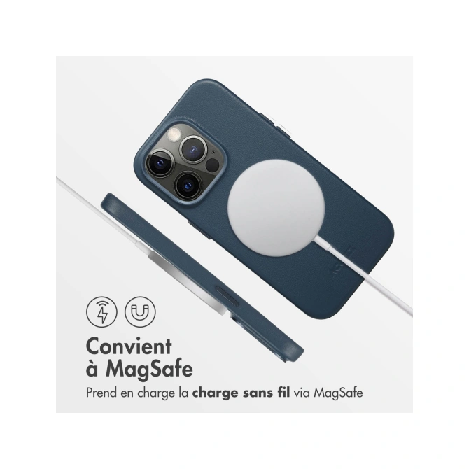 Accezz MagSafe Leather Backcover Apple iPhone 14 Pro - Nightfall Blue