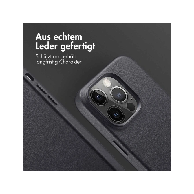 Accezz MagSafe Leather Backcover Apple iPhone 14 Pro - Onyx Black