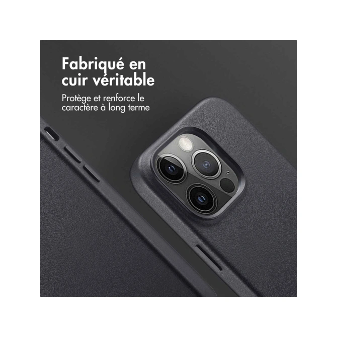 Accezz MagSafe Leather Backcover Apple iPhone 14 Pro - Onyx Black