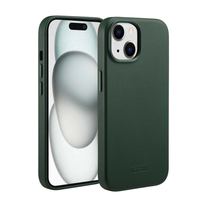 Accezz MagSafe Leather Backcover Apple iPhone 15 - Cedar Green