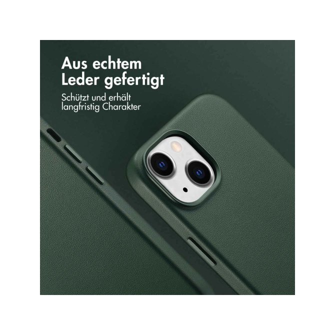 Accezz MagSafe Leather Backcover Apple iPhone 15 - Cedar Green