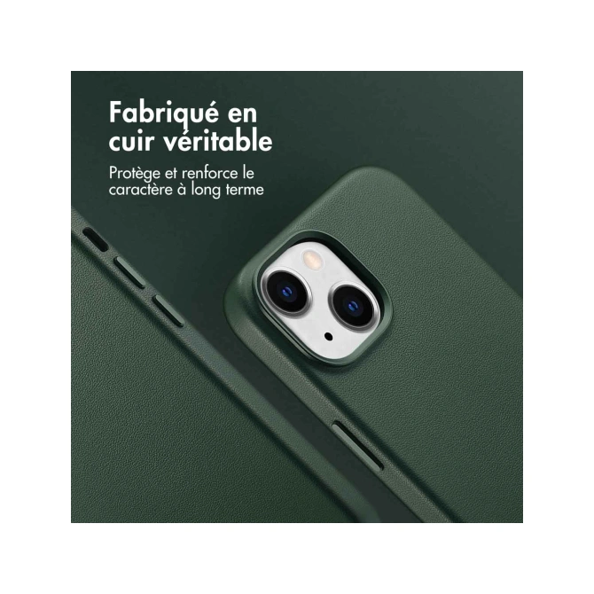 Accezz MagSafe Leather Backcover Apple iPhone 15 - Cedar Green