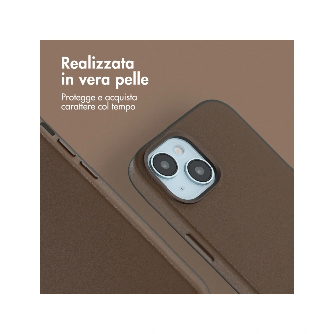 Accezz MagSafe Leather Backcover Apple iPhone 15 - Coffee Brown