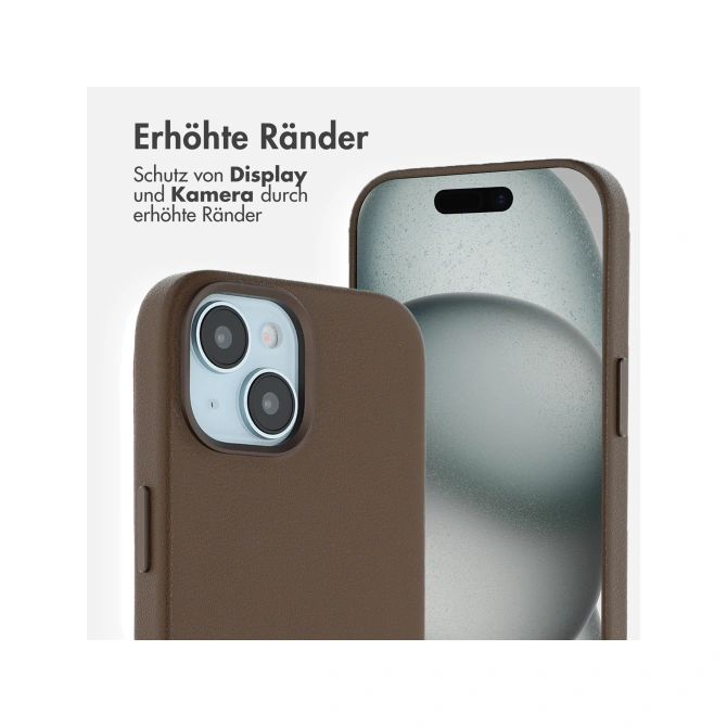 Accezz MagSafe Leather Backcover Apple iPhone 15 - Coffee Brown