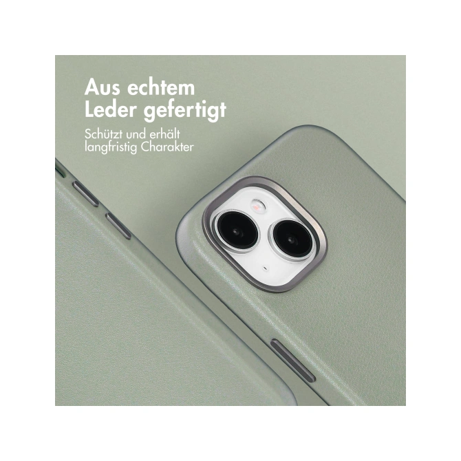 Accezz MagSafe Leather Backcover Apple iPhone 15 - Light Grey