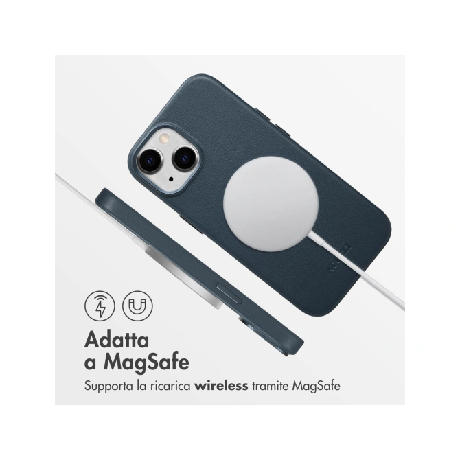 Accezz MagSafe Leather Backcover Apple iPhone 15 - Nightfall Blue