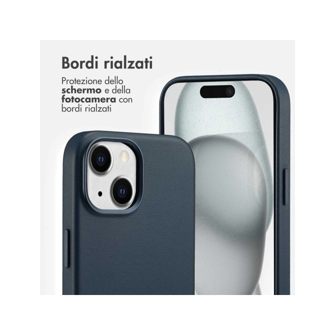 Accezz MagSafe Leather Backcover Apple iPhone 15 - Nightfall Blue