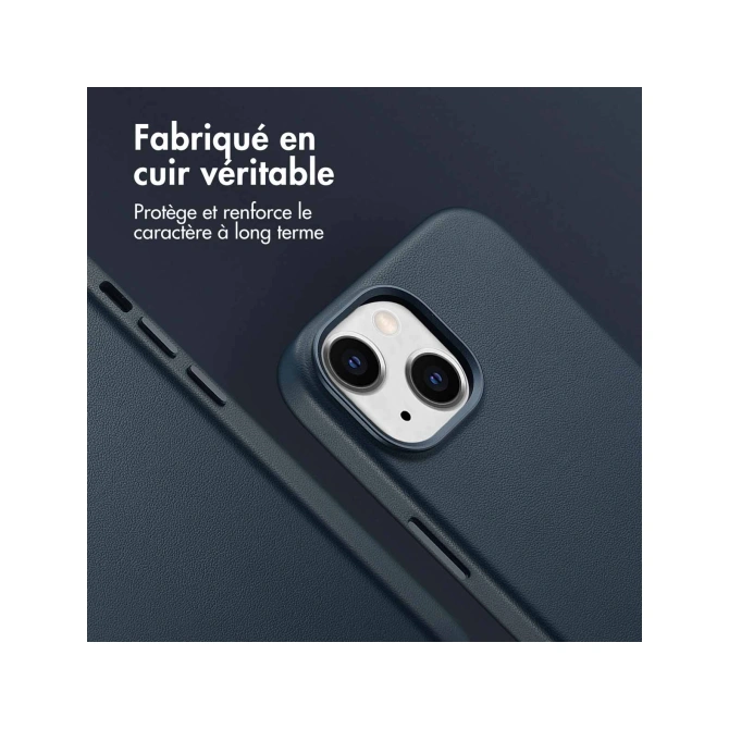 Accezz MagSafe Leather Backcover Apple iPhone 15 - Nightfall Blue