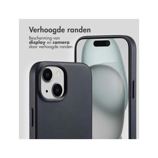 Accezz MagSafe Leather Backcover Apple iPhone 15 - Onyx Black