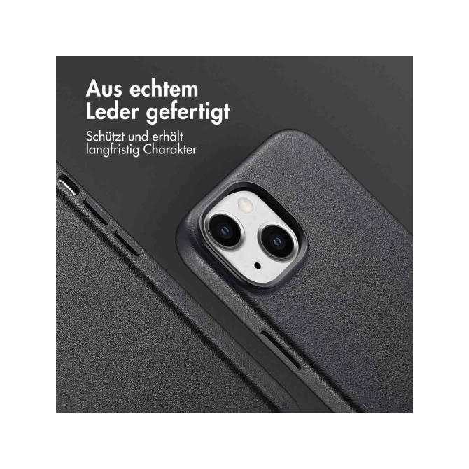 Accezz MagSafe Leather Backcover Apple iPhone 15 - Onyx Black