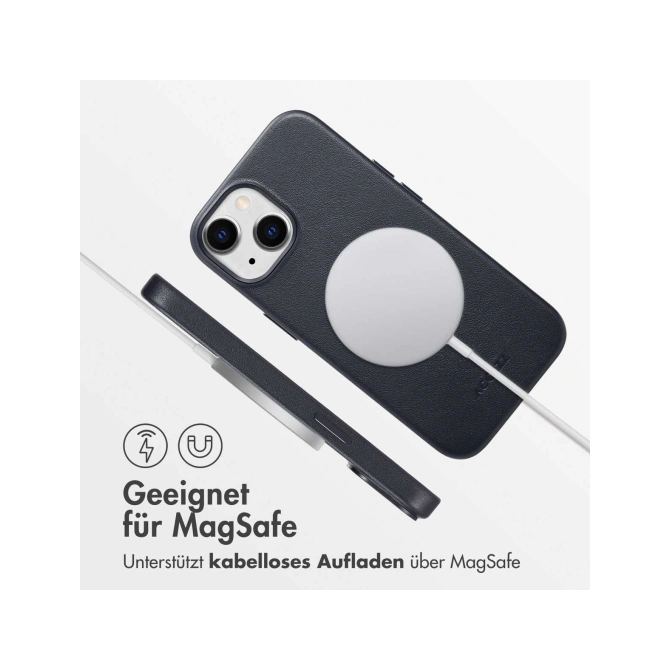Accezz MagSafe Leather Backcover Apple iPhone 15 - Onyx Black