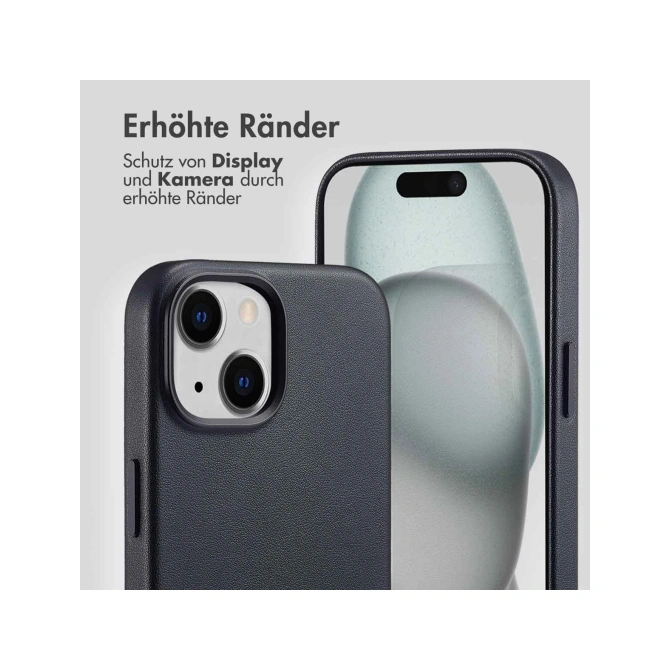 Accezz MagSafe Leather Backcover Apple iPhone 15 - Onyx Black