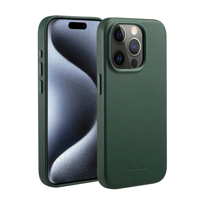 Accezz MagSafe Leather Backcover Apple iPhone 15 Pro - Cedar Green