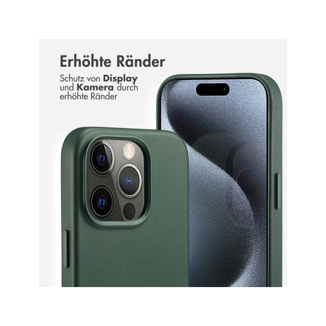 Accezz MagSafe Leather Backcover Apple iPhone 15 Pro - Cedar Green