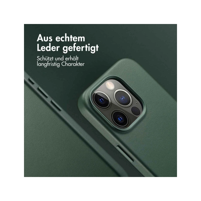 Accezz MagSafe Leather Backcover Apple iPhone 15 Pro - Cedar Green