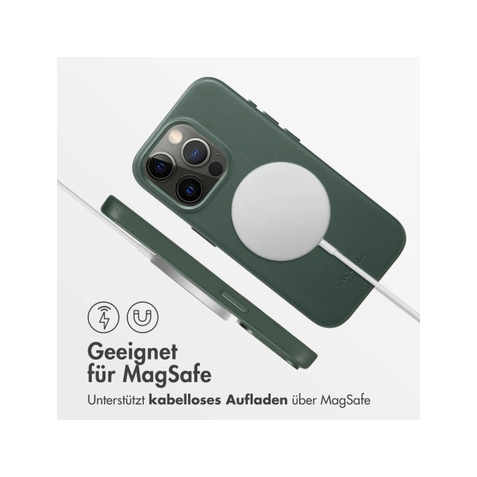 Accezz MagSafe Leather Backcover Apple iPhone 15 Pro - Cedar Green