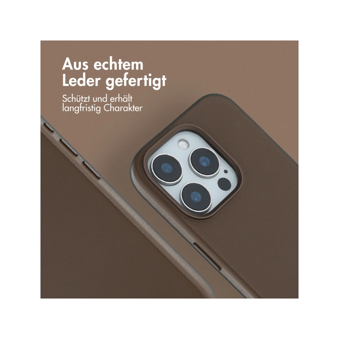 Accezz MagSafe Leather Backcover Apple iPhone 15 Pro - Coffee Brown
