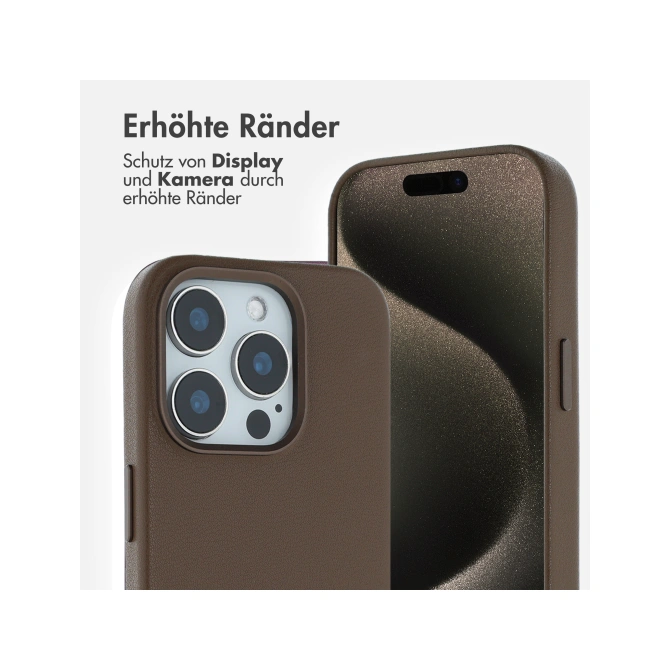 Accezz MagSafe Leather Backcover Apple iPhone 15 Pro - Coffee Brown