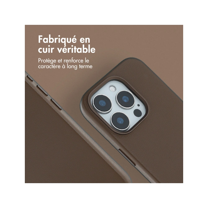 Accezz MagSafe Leather Backcover Apple iPhone 15 Pro - Coffee Brown