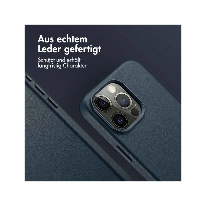 Accezz MagSafe Leather Backcover Apple iPhone 15 Pro Max - Nightfall Blue