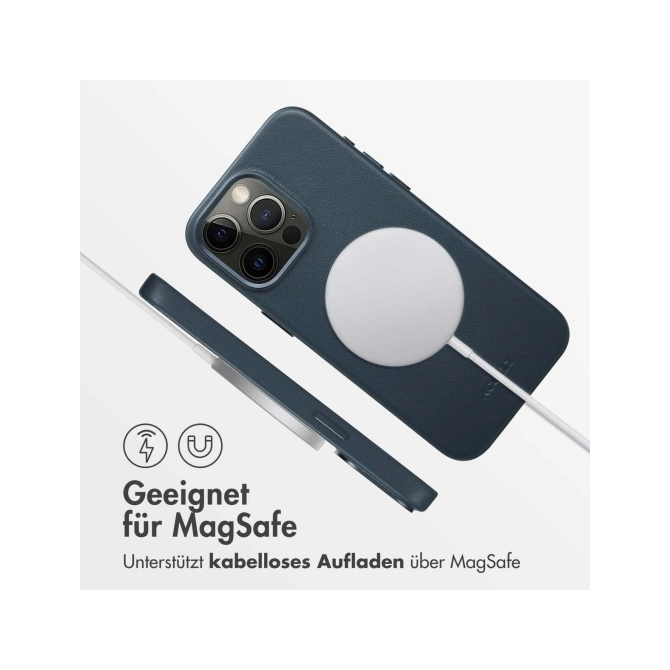 Accezz MagSafe Leather Backcover Apple iPhone 15 Pro Max - Nightfall Blue