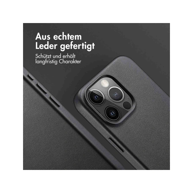 Accezz MagSafe Leather Backcover Apple iPhone 15 Pro Max - Onyx Black