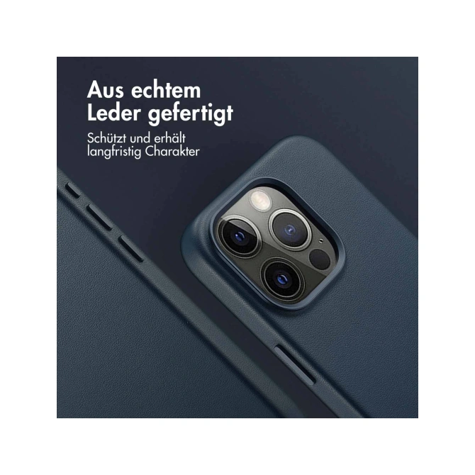 Accezz MagSafe Leather Backcover Apple iPhone 15 Pro - Nightfall Blue