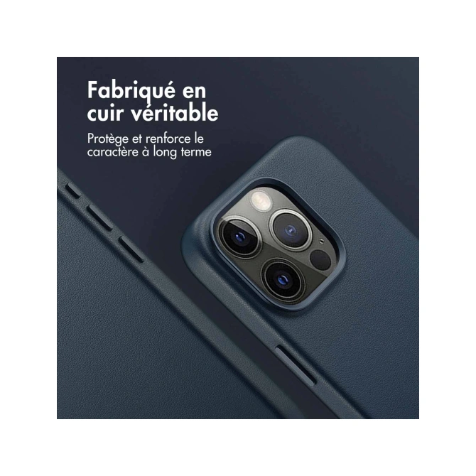Accezz MagSafe Leather Backcover Apple iPhone 15 Pro - Nightfall Blue
