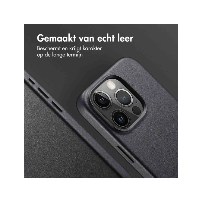 Accezz MagSafe Leather Backcover Apple iPhone 15 Pro - Onyx Black