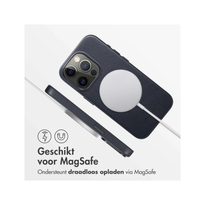 Accezz MagSafe Leather Backcover Apple iPhone 15 Pro - Onyx Black