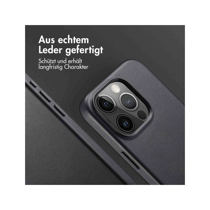Accezz MagSafe Leather Backcover Apple iPhone 15 Pro - Onyx Black