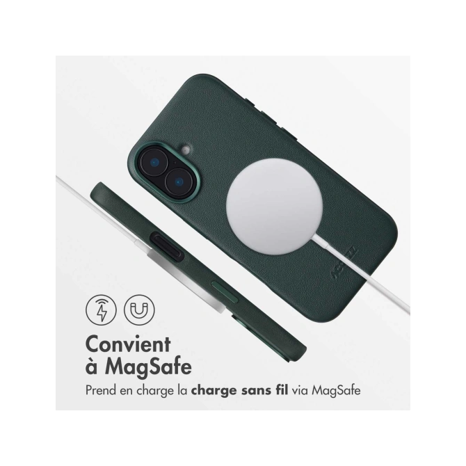 Accezz MagSafe Leather Backcover Apple iPhone 16 - Cedar Green