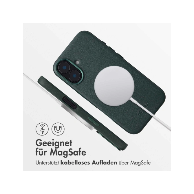 Accezz MagSafe Leather Backcover Apple iPhone 16 - Cedar Green