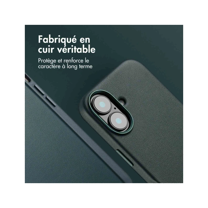 Accezz MagSafe Leather Backcover Apple iPhone 16 - Cedar Green