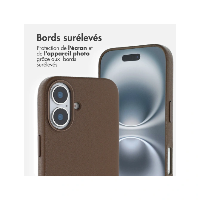 Accezz MagSafe Leather Backcover Apple iPhone 16 - Coffee Brown