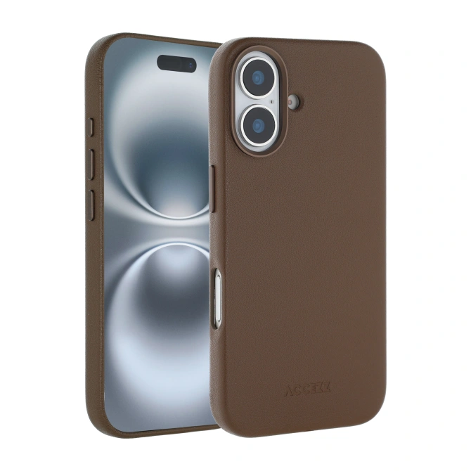 Accezz MagSafe Leather Backcover Apple iPhone 16 - Coffee Brown