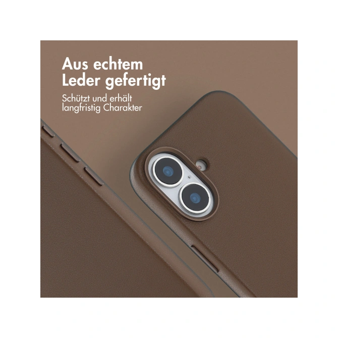 Accezz MagSafe Leather Backcover Apple iPhone 16 - Coffee Brown