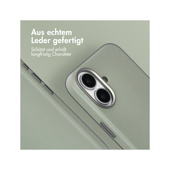 Accezz MagSafe Leather Backcover Apple iPhone 16 - Light Grey