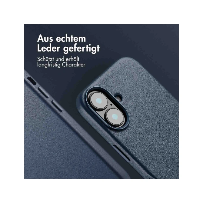 Accezz MagSafe Leather Backcover Apple iPhone 16 - Nightfall Blue