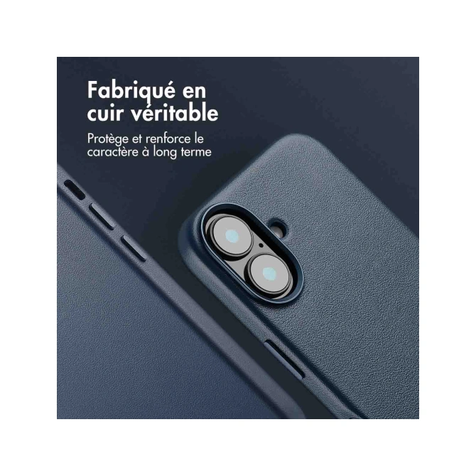 Accezz MagSafe Leather Backcover Apple iPhone 16 - Nightfall Blue