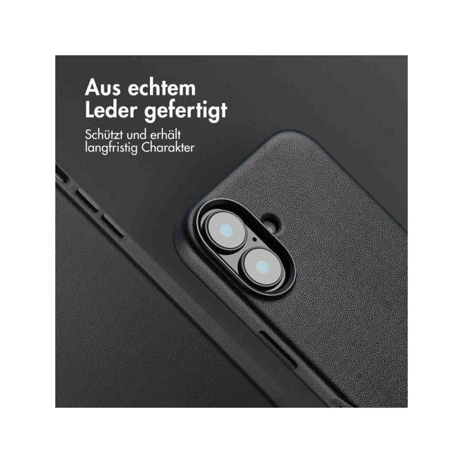 Accezz MagSafe Leather Backcover Apple iPhone 16 - Onyx Black