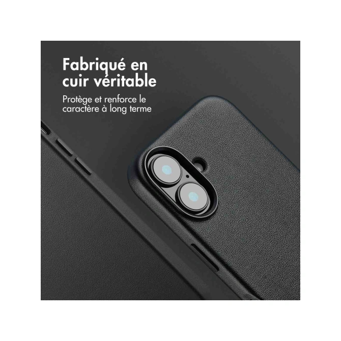 Accezz MagSafe Leather Backcover Apple iPhone 16 - Onyx Black