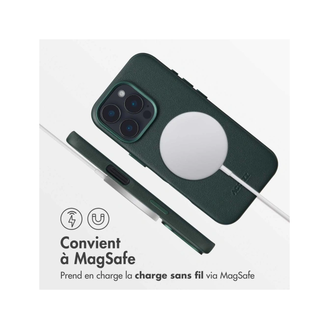 Accezz MagSafe Leather Backcover Apple iPhone 16 Pro - Cedar Green