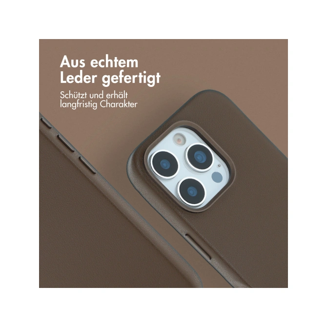 Accezz MagSafe Leather Backcover Apple iPhone 16 Pro - Coffee Brown