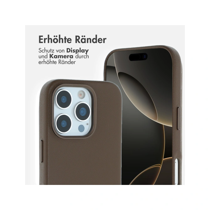 Accezz MagSafe Leather Backcover Apple iPhone 16 Pro - Coffee Brown