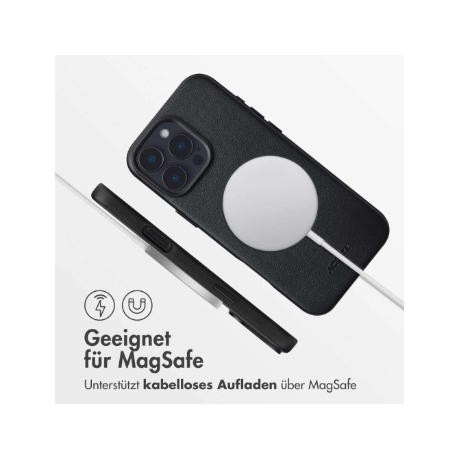 Accezz MagSafe Leather Backcover Apple iPhone 16 Pro Max - Onyx Black