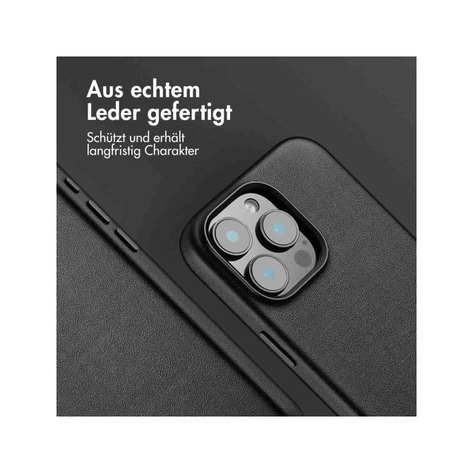 Accezz MagSafe Leather Backcover Apple iPhone 16 Pro Max - Onyx Black